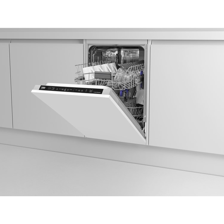 Refurbished Beko 10 Place Settings Slimline with Fast+Function Fully Integrated Dishwasher, E-Rated, Control Panel