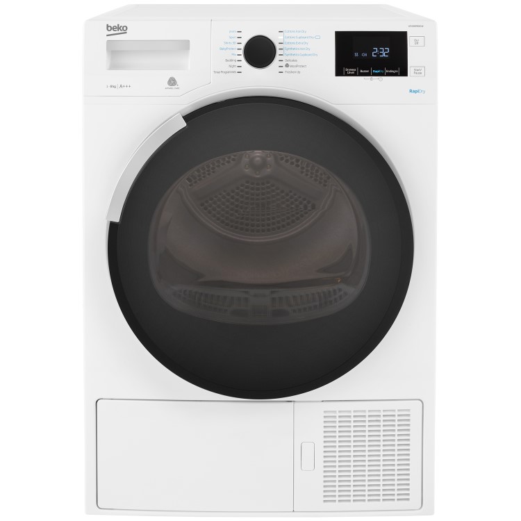 Refurbished Beko DPHR8PB561W Freestanding Heat Pump 8KG Tumble Dryer White