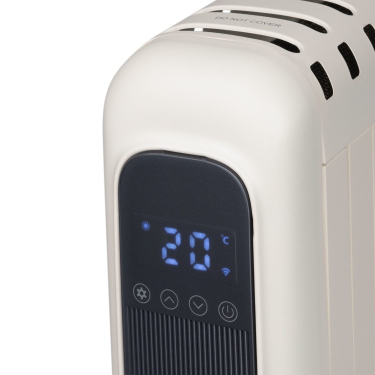 electriQ 2400W Smart WiFi Eco Oil-Free Radiator & Panel Heater with Thermostat Timer & Remote - White