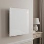 Refurbished Low Energy 350W Smart Infrared Designer Glass Panel Heater - IP44 Bathroom Safe Wall Mountable or Free Standing 600x600mm - White