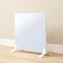 Refurbished Low Energy 350W Smart Infrared Designer Glass Panel Heater - IP44 Bathroom Safe Wall Mountable or Free Standing 600x600mm - White