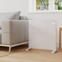 Refurbished Low Energy 350W Smart Infrared Designer Glass Panel Heater - IP44 Bathroom Safe Wall Mountable or Free Standing 600x600mm - White