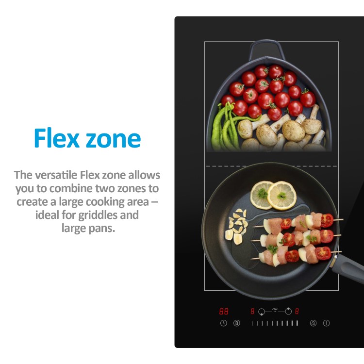 Refurbished electriQ EIQ90INDFLEX 90cm 5 Zone Induction Hob with Flex Zone