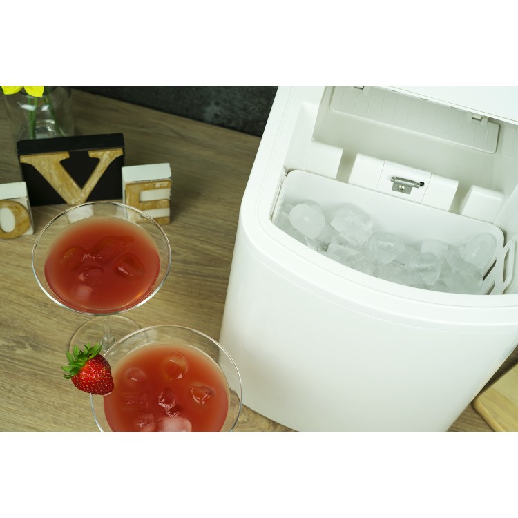 Refurbished electriQ EIQICEMWH Counter Top Ice Maker Machine White