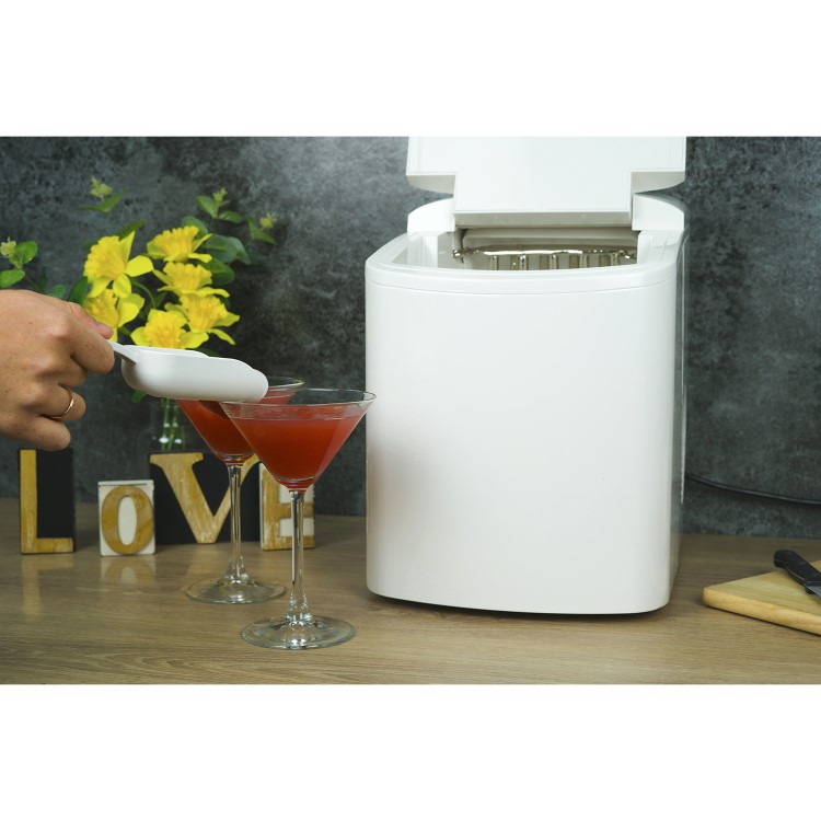 Refurbished electriQ EIQICEMWH Counter Top Ice Maker Machine White