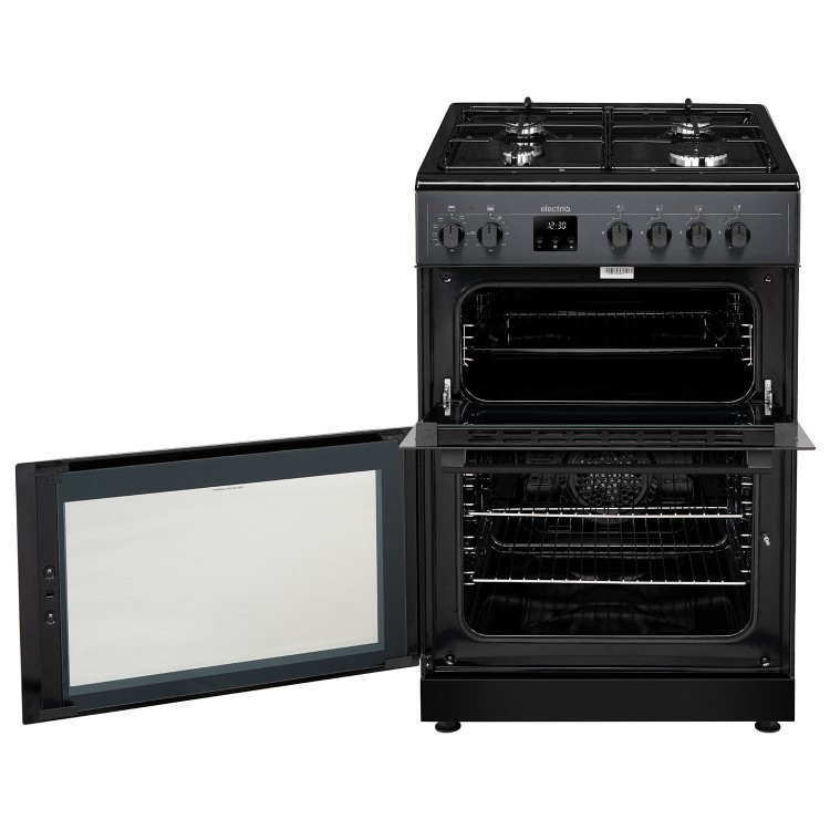 electriQ 60cm Dual Fuel Cooker - Charcoal Grey