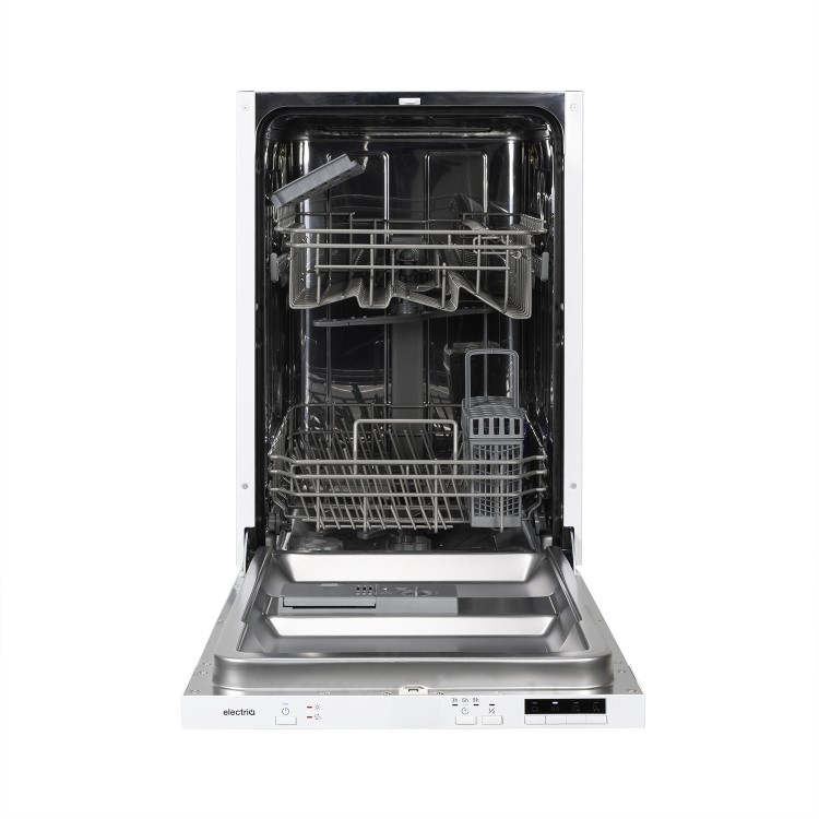 electriQ Integrated Slimline Dishwasher - White control panel - Quick Wash Quiet