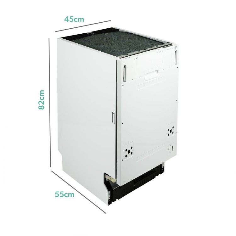 Refurbished electriQ EQDWINT45 10 Place Slimline Fully Integrated Dishwasher