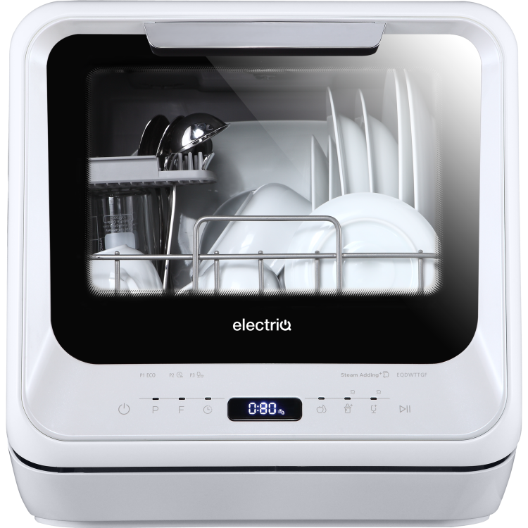 Refurbished electriQ EQDWTTGF 2 Place Mini Table Top Dishwasher White
