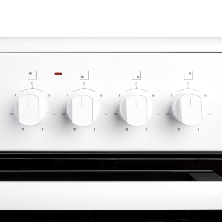 Refurbished electriQ EQEC60W1CERAMIC 60cm Electric Cooker with Ceramic Hob White