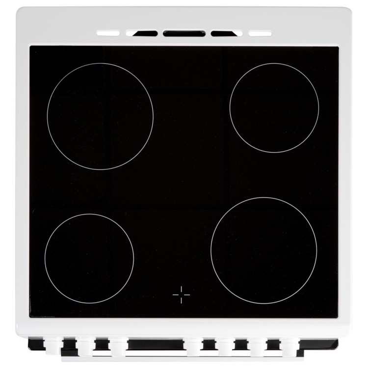 Refurbished electriQ EQEC60W1CERAMIC 60cm Electric Cooker with Ceramic Hob White