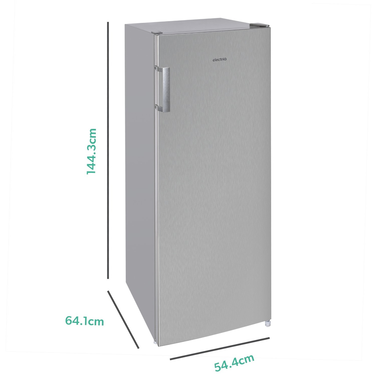 Refurbished electriQ EQFSF144FFINOX Freestanding 166 Litre Upright Freezer Stainless Steel