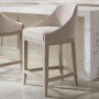 ALMOST PERFECT - Beige Textured Upholstered Kitchen Stool With Back - Etta