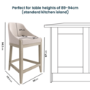 ALMOST PERFECT - Beige Textured Upholstered Kitchen Stool With Back - Etta