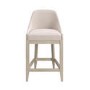ALMOST PERFECT - Beige Textured Upholstered Kitchen Stool With Back - Etta