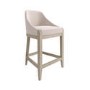 ALMOST PERFECT - Beige Textured Upholstered Kitchen Stool With Back - Etta