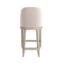 ALMOST PERFECT - Beige Textured Upholstered Kitchen Stool With Back - Etta