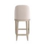 ALMOST PERFECT - Beige Textured Upholstered Kitchen Stool With Back - Etta