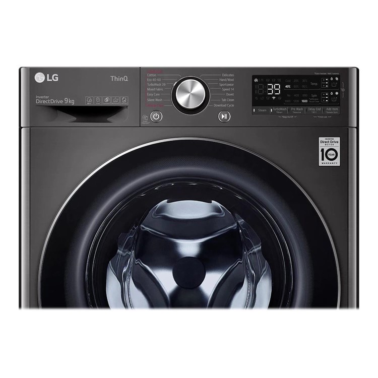 Refurbished LG TurboWash 360 F6V909BTSA Freestanding 9KG 1600 Spin Washing Machine Black