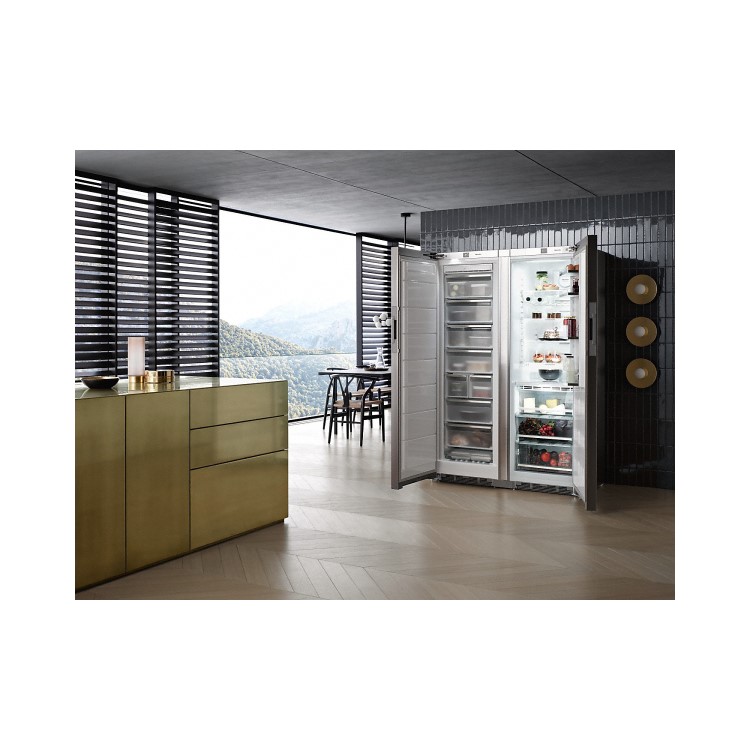 Refurbished Miele FNS28463E Freestanding 262 Litre Upright Freezer Frost Free Clean Steel
