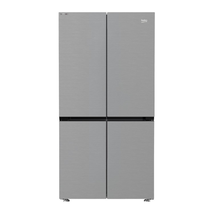 Refurbished Beko GN446224VPS Freestanding 572 Litre 70/30 Frost Free American Fridge Freezer Stainless Steel