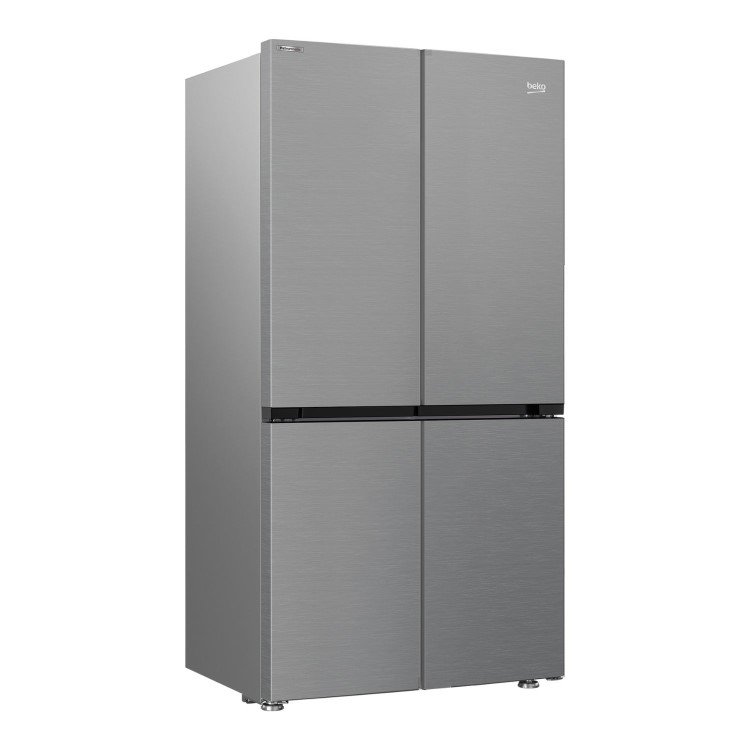Refurbished Beko GN446224VPS Freestanding 572 Litre 70/30 Frost Free American Fridge Freezer Stainless Steel