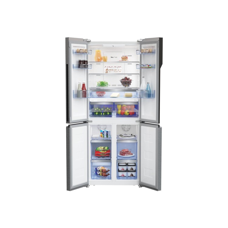 Refurbished Beko GNE480E20FX Freestanding 450 Litre American Fridge Freezer