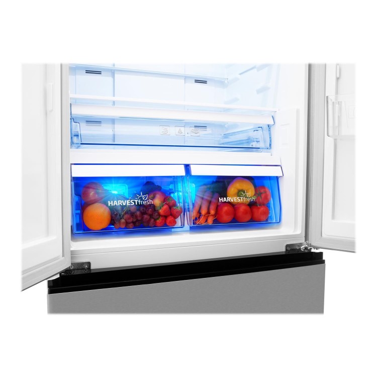 Refurbished Beko HarvestFresh GNE490IR3VPS Freestanding 468 Litre Frost Free American Fridge Freezer