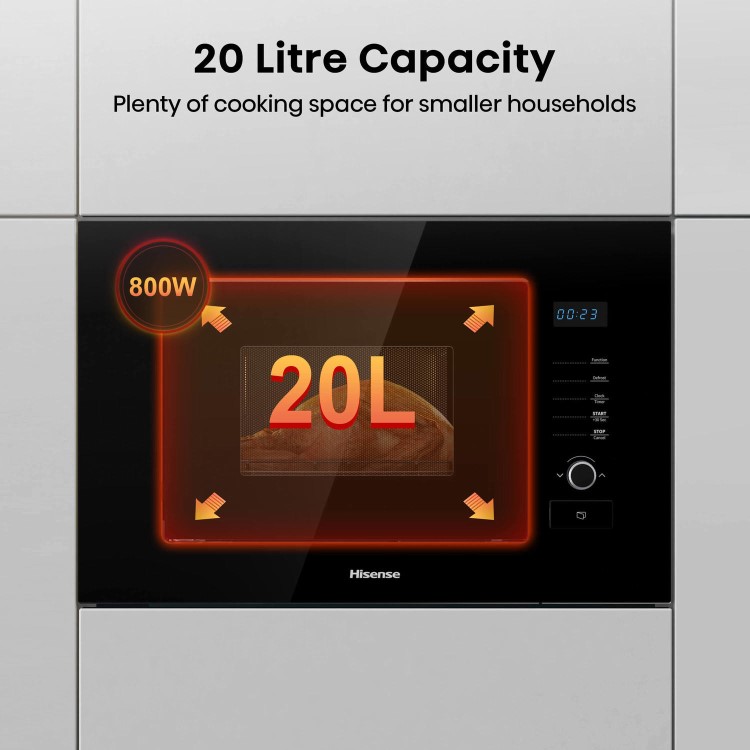 Refurbished Hisense HB20MOBX5UK Built In 20L 800W Microwave Black