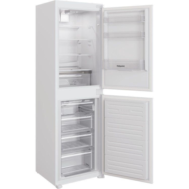 Refurbished Hotpoint HBC185050F1 Integrated 230 Litre 50/50 Frost Free Fridge Freezer White