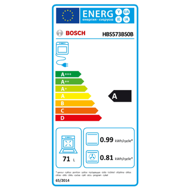 Refurbished Bosch Serie 4 HBS573BS0B 60cm Pyrolytic Single Built-In Electric Oven