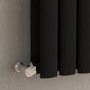 GRADE A2 - Sorrento Midnight Black Horizontal Oval Designer Radiator 600x767mm Double Panel 3119 BTU