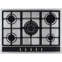 HG7351SS CDA 70cm 5 burner Gas Hob with Wok Burner - Stainless Steel