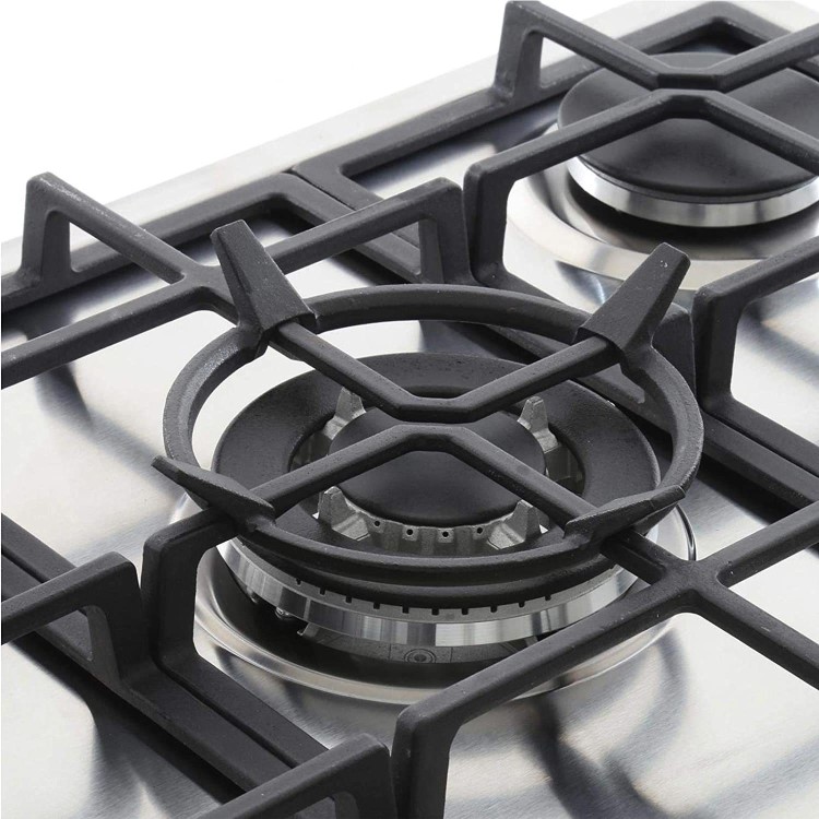 CDA 70cm 5 burner Gas Hob with Wok Burner - Stainless Steel