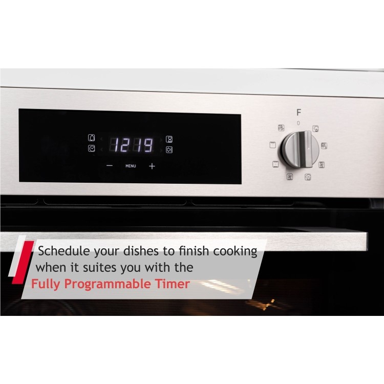 Refurbished Hoover H-OVEN 300 HOC3BF3058IN 60cm Single Built In Electric Oven with Hydrolytic Cleaning Stainless Steel