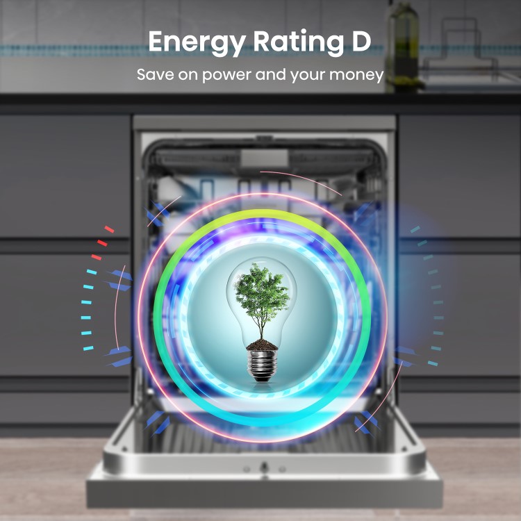 Hisense Hygiene Freestanding Dishwasher - D-Rated, Stainless Steel