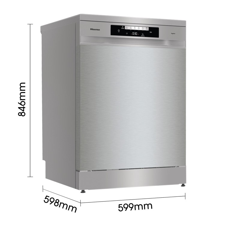 Hisense Hygiene Freestanding Dishwasher - D-Rated, Stainless Steel
