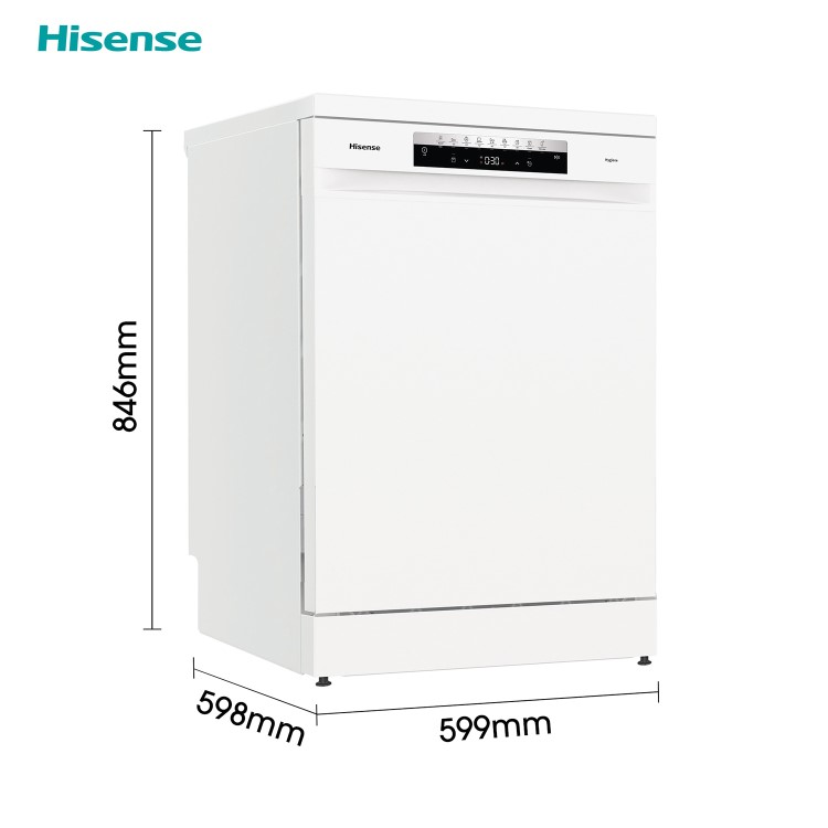 Refurbished Hisense HS673C60WUK 16 Place Freestanding Dishwasher White