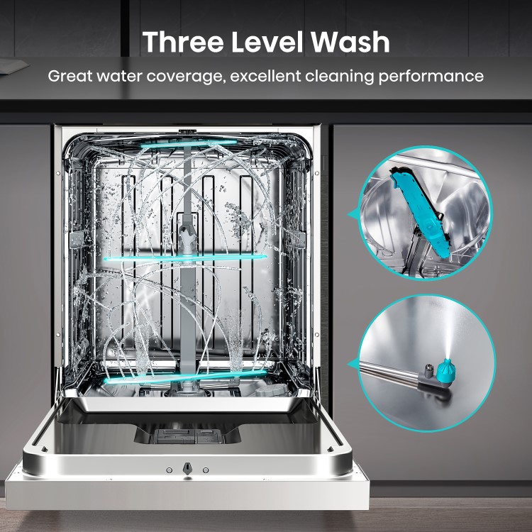 Refurbished Hisense HS673C60WUK 16 Place Freestanding Dishwasher White