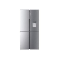 Refurbished Haier HTF-456WM6 Freestanding 444 Litre 60/40 Frost Free American Fridge Freezer Silver