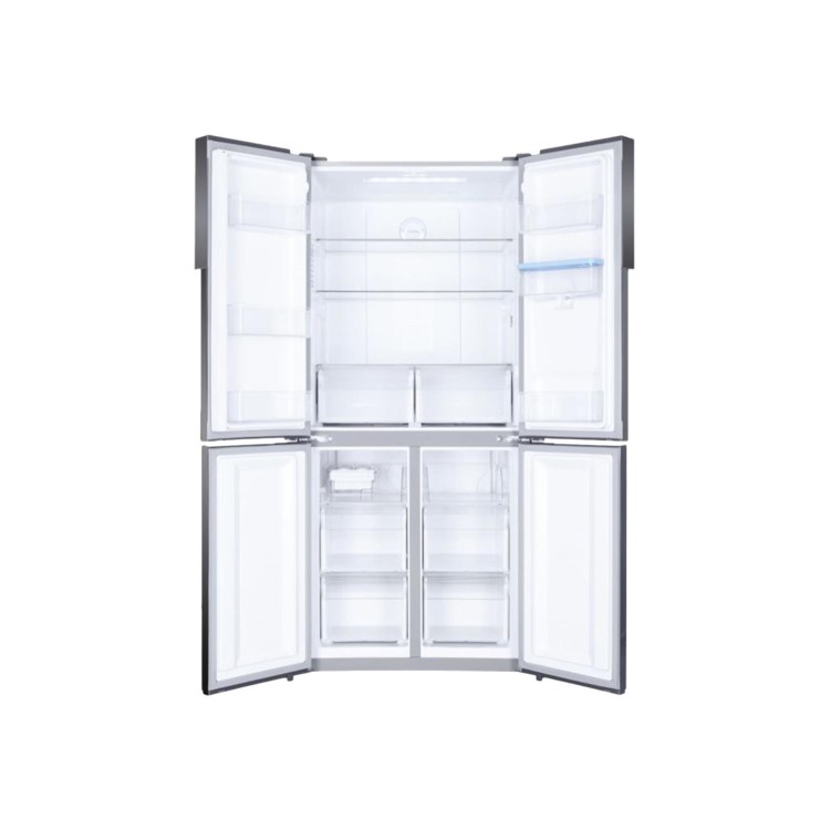 Refurbished Haier HTF-456WM6 Freestanding 444 Litre 60/40 Frost Free American Fridge Freezer Silver