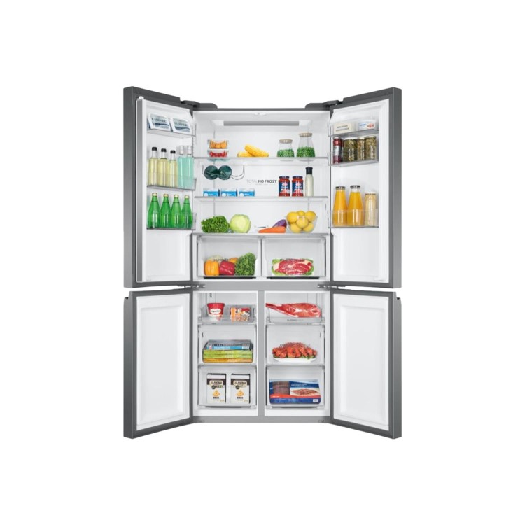 Refurbished Haier HTF-540DGG7 Freestanding 473 Litre 70/30 American Fridge Freezer Silver