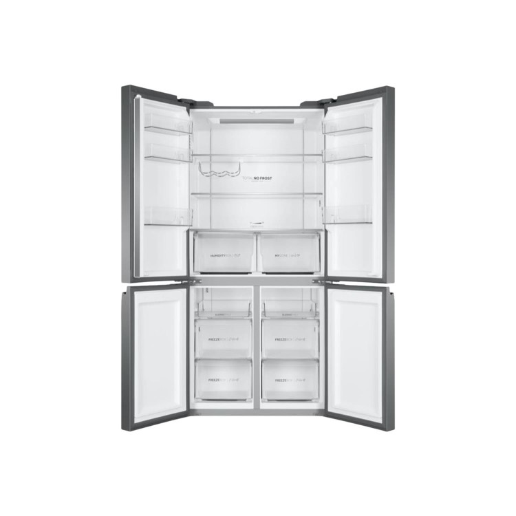 Refurbished Haier HTF-540DGG7 Freestanding 473 Litre 70/30 American Fridge Freezer Silver