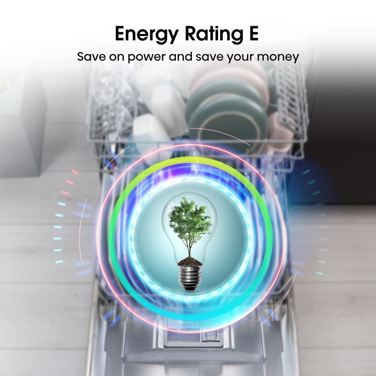 Hisense Hi4 Integrated Slimline Dishwasher - Top Spray Arm - Silver control panel