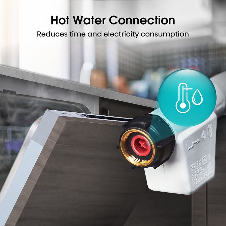 Hisense Hi4 Integrated Slimline Dishwasher - Top Spray Arm - Silver control panel