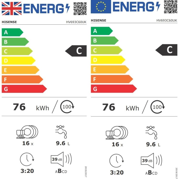Hisense Hi6 Integrated Dishwasher - Smart Wi-Fi C-Rated Silver control panel