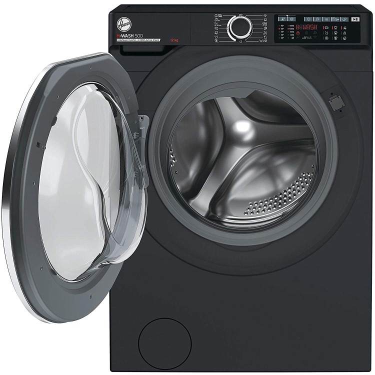 Refurbished Hoover HW412AMBCB/1-80 H-Wash 500 Freestanding 12KG 1400 Spin Washing Machine Black