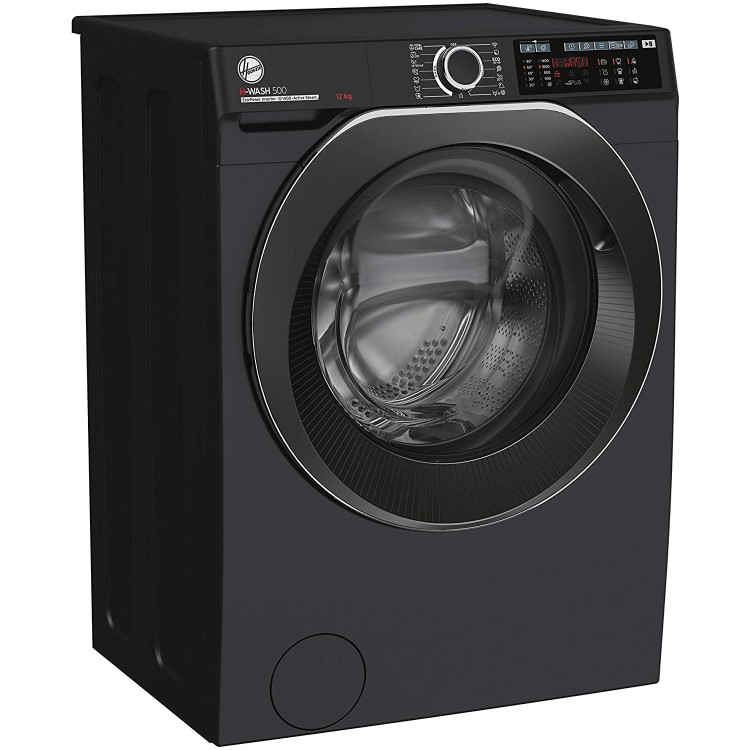 Refurbished Hoover HW412AMBCB/1-80 H-Wash 500 Freestanding 12KG 1400 Spin Washing Machine Black