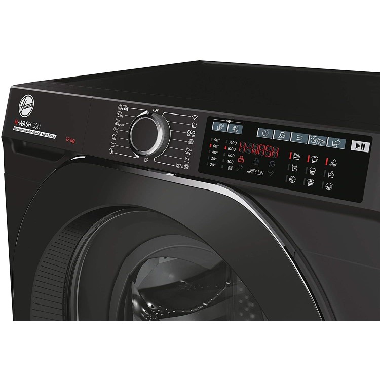 Refurbished Hoover HW412AMBCB/1-80 H-Wash 500 Freestanding 12KG 1400 Spin Washing Machine Black