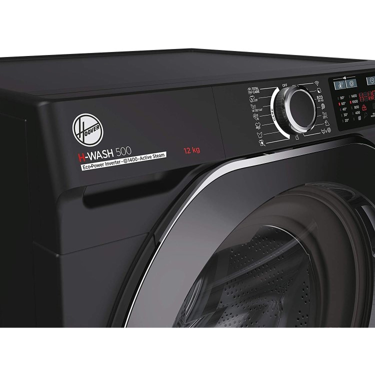 Refurbished Hoover HW412AMBCB/1-80 H-Wash 500 Freestanding 12KG 1400 Spin Washing Machine Black